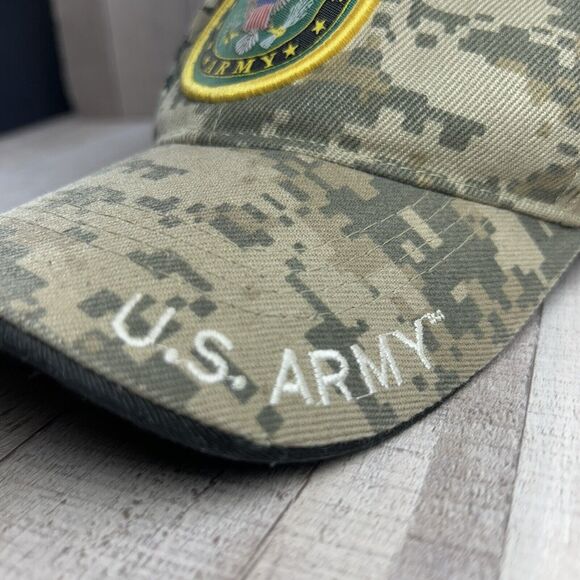 US Army Hat Official Military Cap Baseball Hat Camouflage Green Adjustable OSFM - Picture 4 of 8